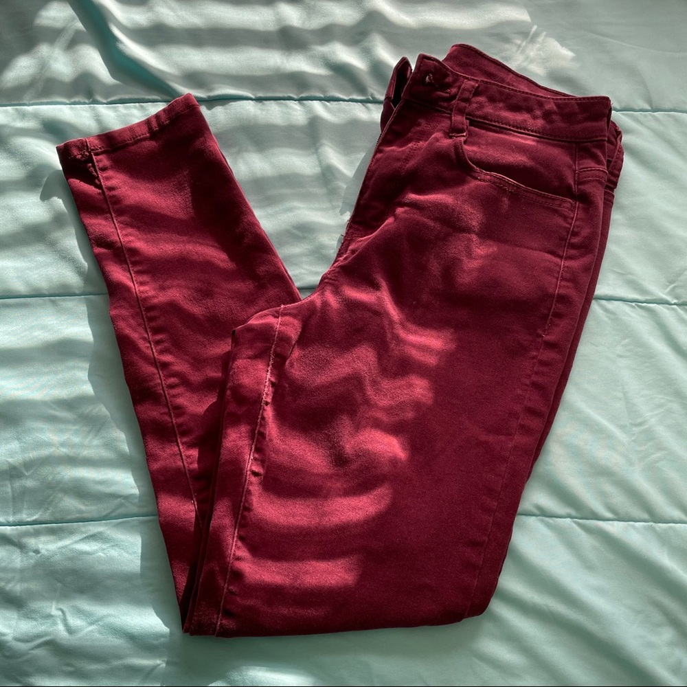 Maroon jeans